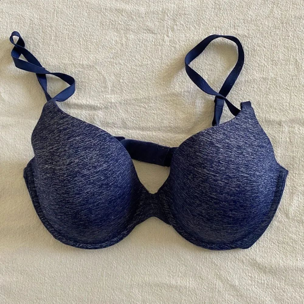 Victoria's Secret Uplift Semi Demi Bra Size 34DD Blue